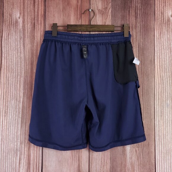 Rhone X Peloton Mens Medium Unlined Gym Training Shorts Navy Checkered Pattern - Picture 4 of 14